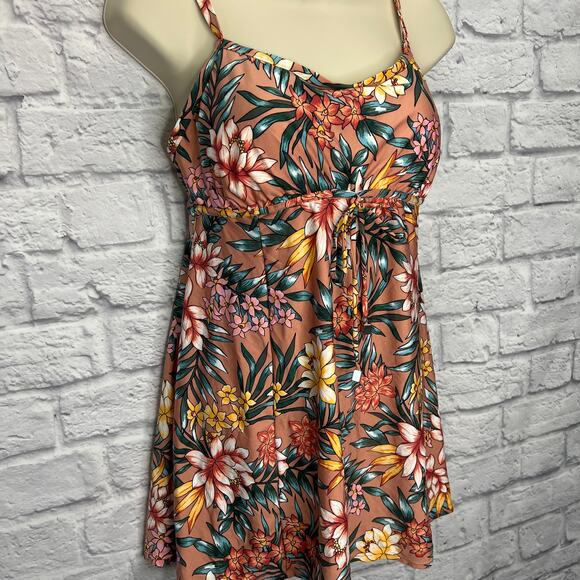 Swim Solutions Blush Pink Floral Swimdress One Piece Size 10 Slimming Empire New - Picture 3 of 6